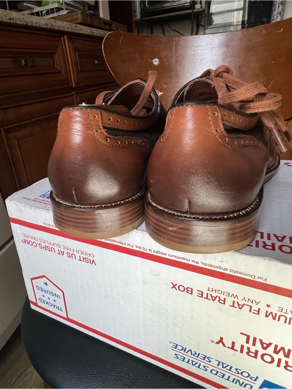 Johnston & Murphy 1850 Grayson Wingtip Oxford Mixed Media Tan Linen Men's 11.5 M - Picture 9 of 16